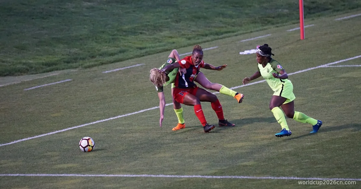 woman playing soccer