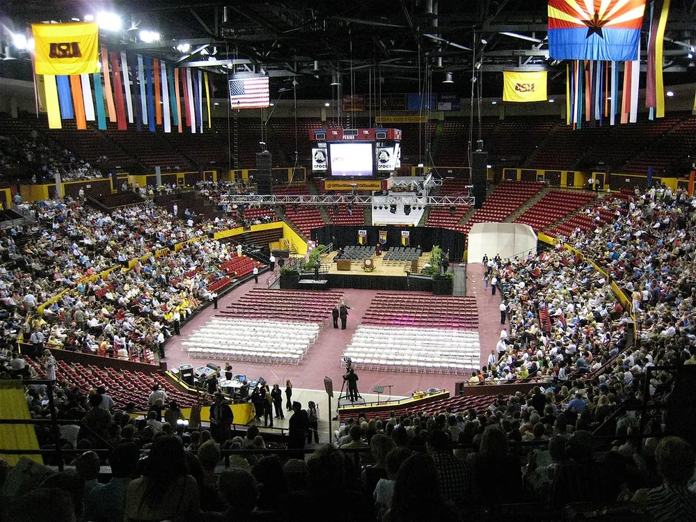 Generic football match stadium interior, empty spectator seats in team colors, g